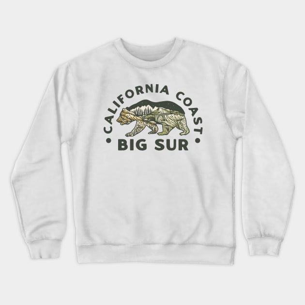 Big Sur Bear Coastline Crewneck Sweatshirt by Big Sur California 